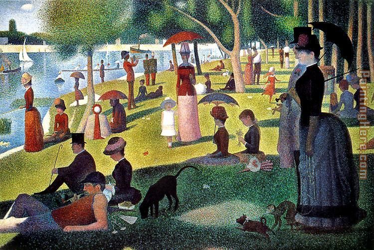 Sunday Afternoon on the Island of la Grande Jatte painting - Georges Seurat Sunday Afternoon on the Island of la Grande Jatte art painting